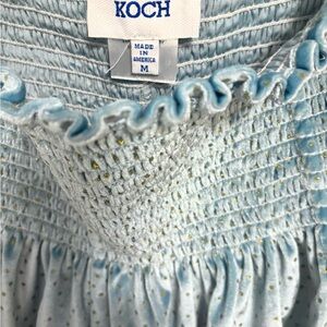 Koch Light Blue Smocked Top